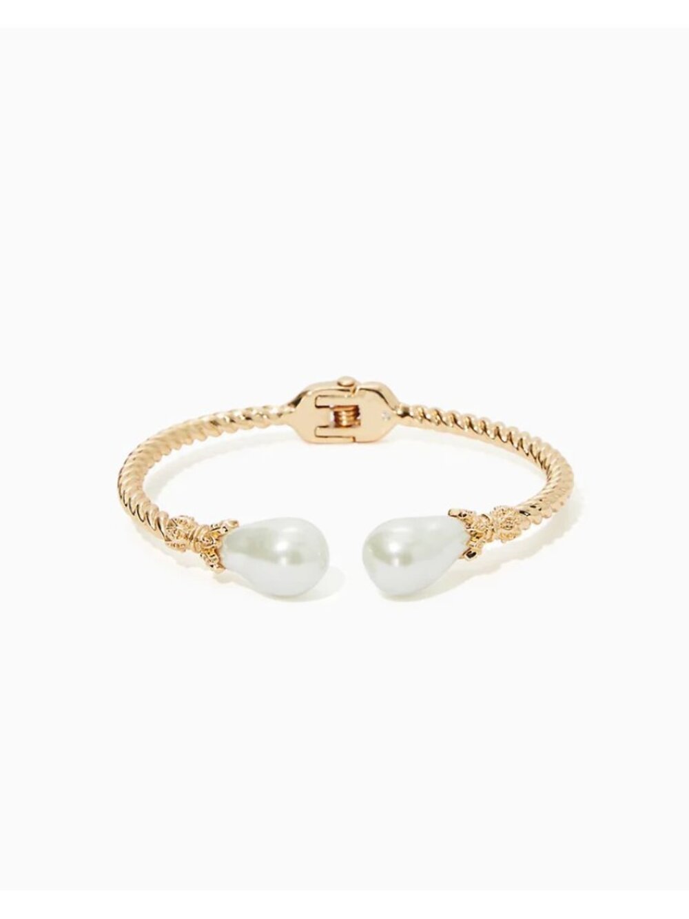 Lilly Pulitzer Pearl Perfect Bracelet Resort White Gold hinged bangle NWT